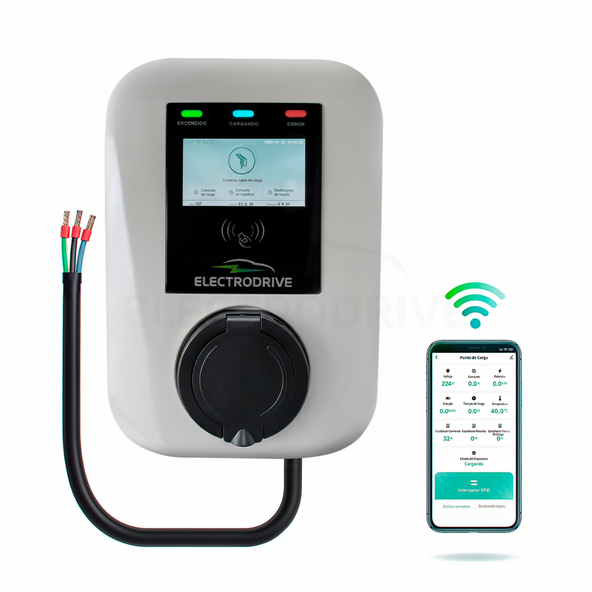 Wallbox Cargador De Auto Eléctrico Electrodrive 22 kw