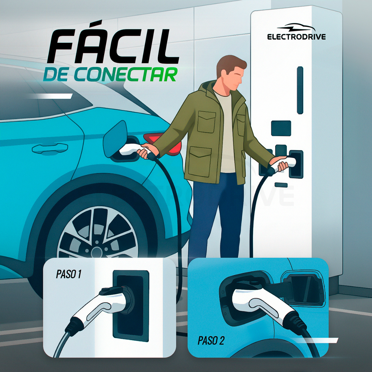 Cable De Carga Tipo 2 Para Vehículo Auto Eléctrico Monofásico 7 kW