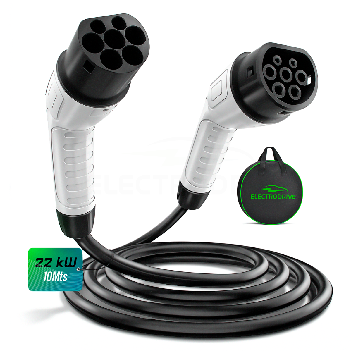 Cable De Carga Tipo 2 Para Vehículo Auto Eléctrico Trifásico 22 kW