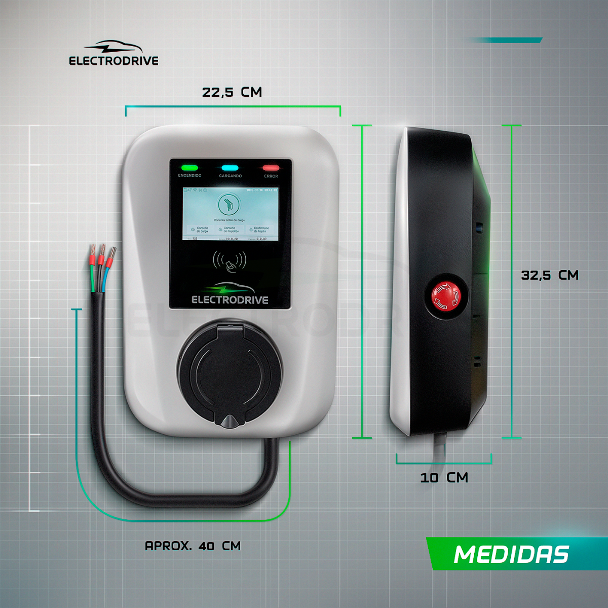 Wallbox Cargador De Auto Eléctrico Electrodrive 22 kw