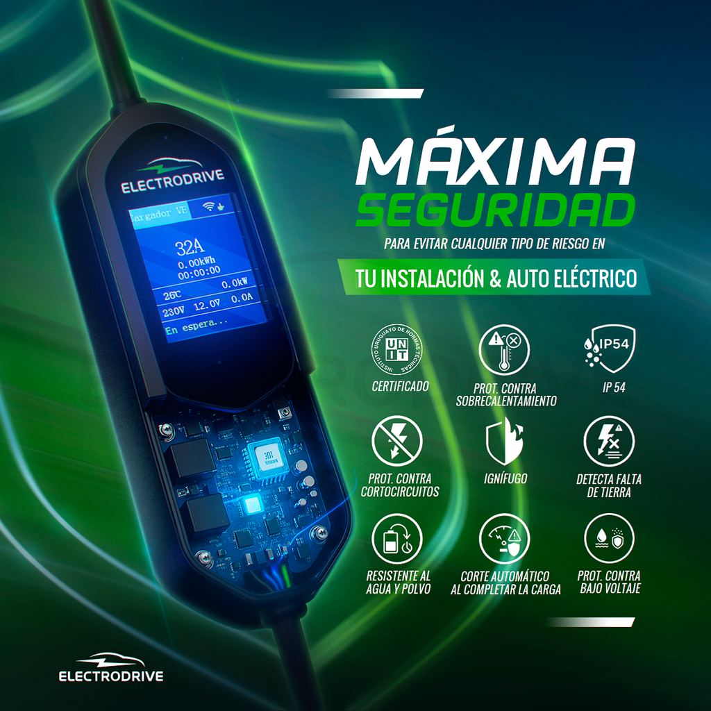 Cargador Para Auto vehículo Eléctrico 7 kW Tipo 2 Wallbox