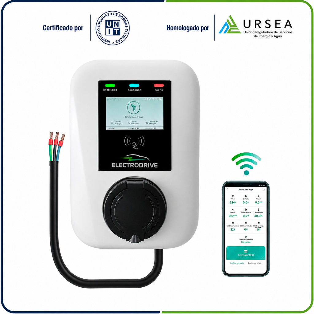 Wallbox Cargador De Auto Eléctrico Electrodrive 7.4 kw