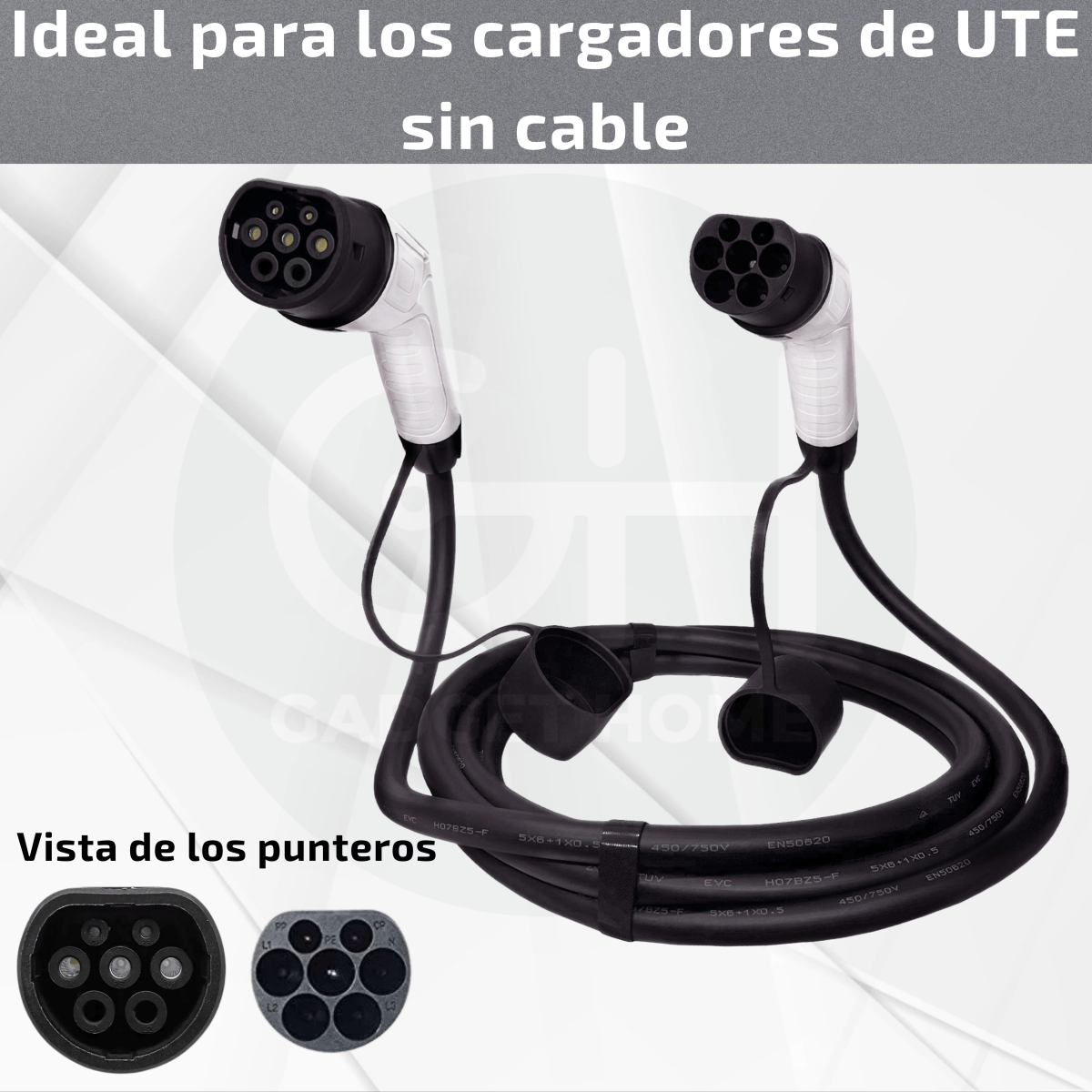 Cable De Carga Tipo 2 Para Vehículo Eléctrico Monofásico 7 kW - Electrodrive