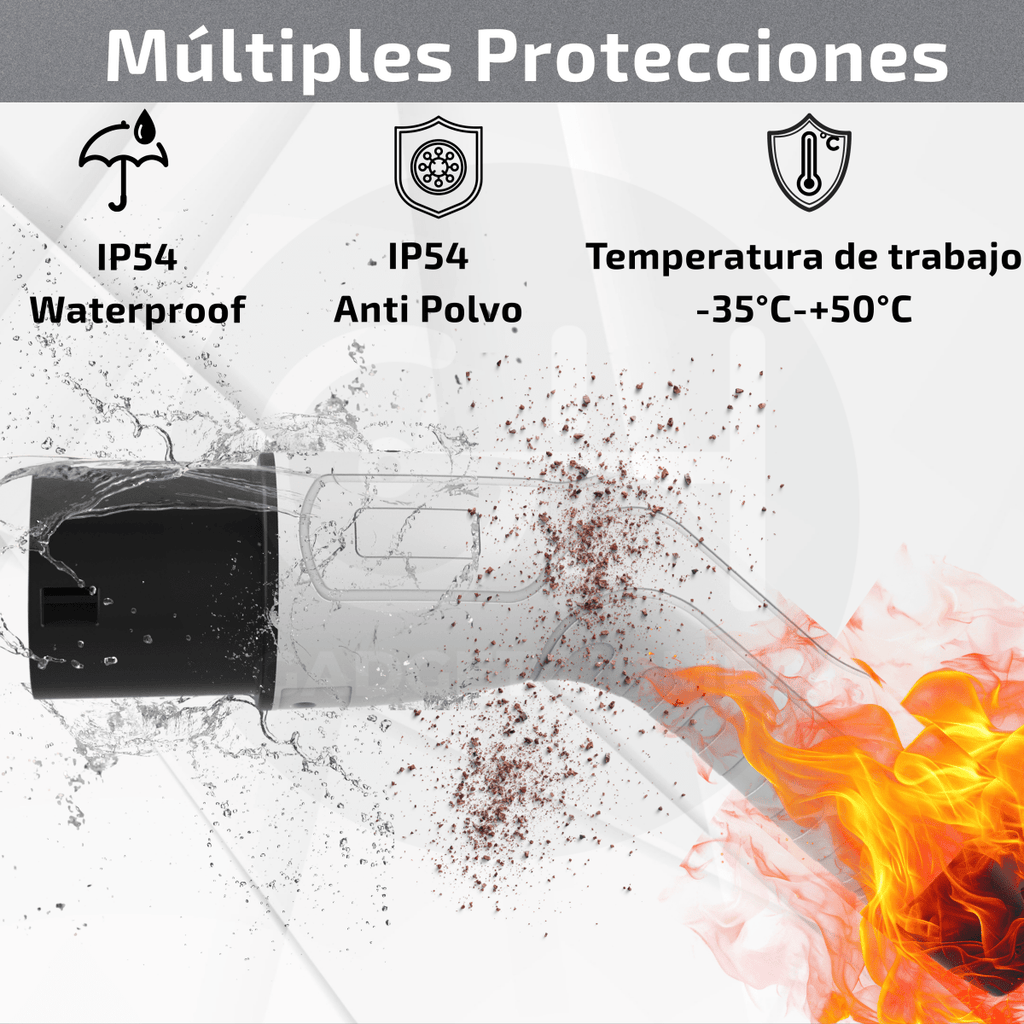 Cable De Carga Tipo 2 Para Vehículo Eléctrico Monofásico 7 kW - Electrodrive