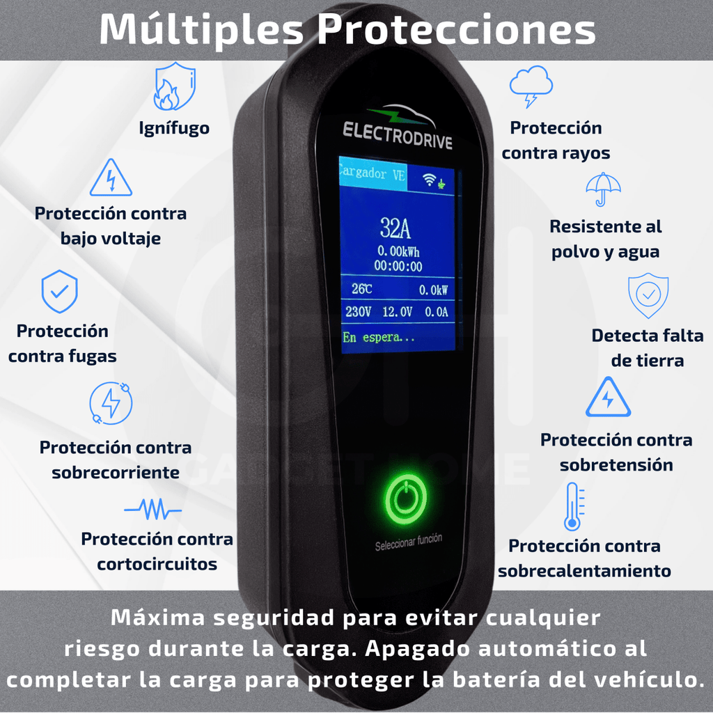 Cargador Para Vehículos Eléctricos 7 kW Tipo 2 Wallbox - Electrodrive