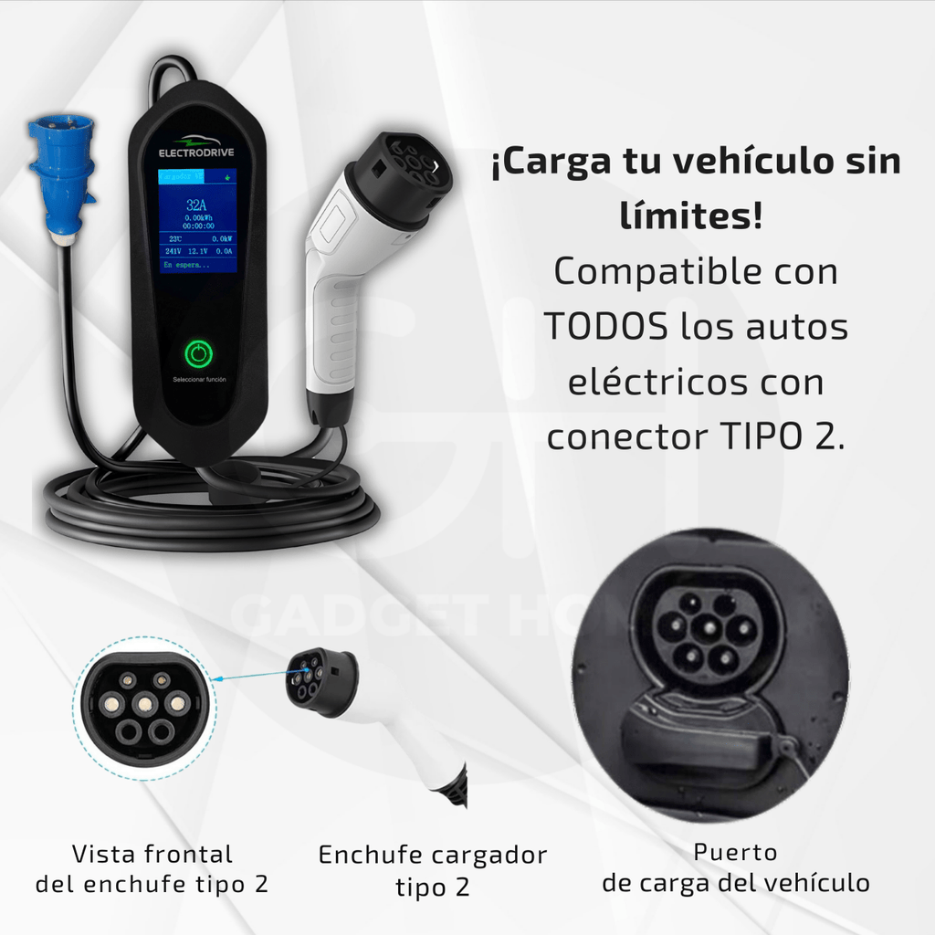 Cargador Para Vehículos Eléctricos 7 kW Tipo 2 Wallbox - Electrodrive