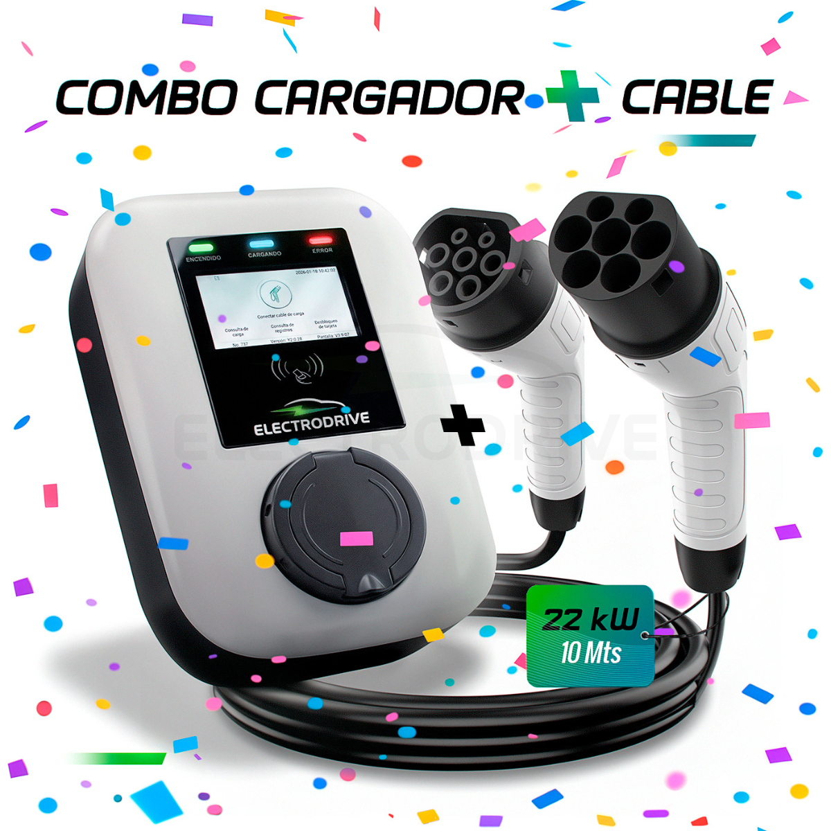 Wallbox Cargador De Auto Eléctrico Electrodrive 22 kw